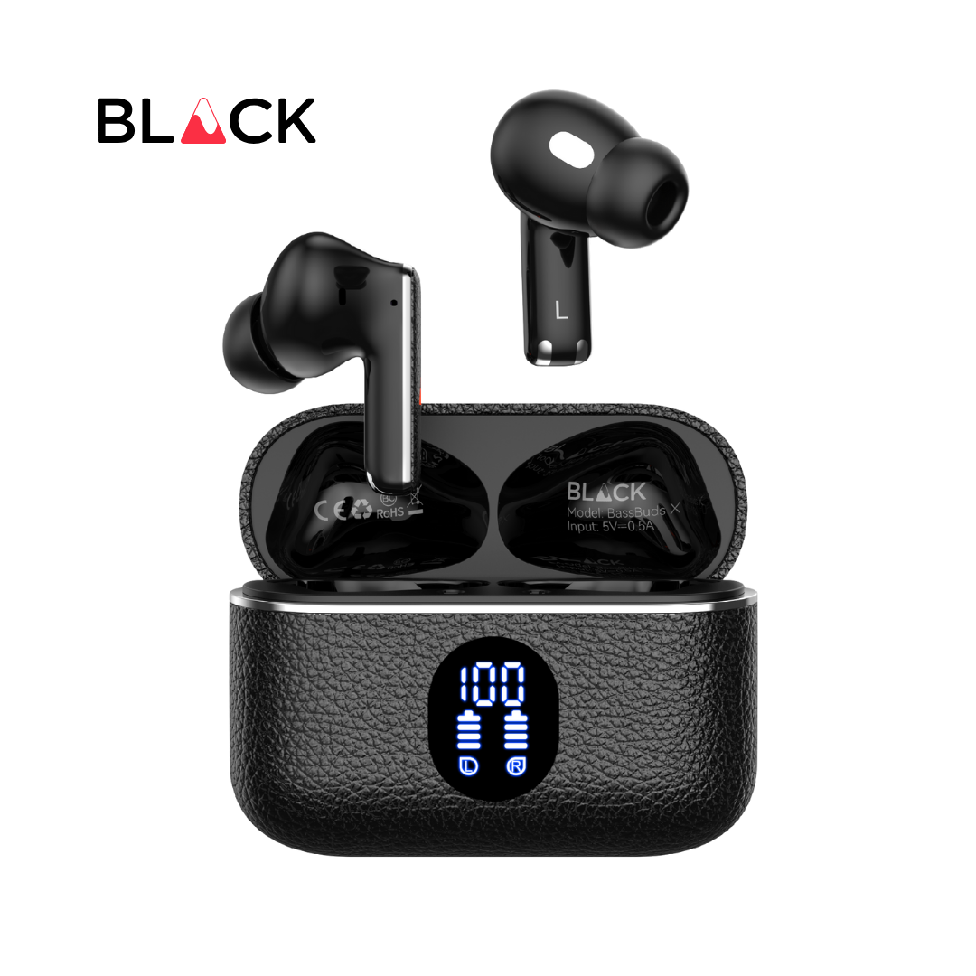 BLACK BassBuds X Hybrid 6 Mic ANC+ENC True Wireless (TWS) Earphones, Upto 45H Playtime, 1 Year Warranty BLACK BassBuds X Hybrid 6 Mic ANC+ENC True Wireless (TWS) Earphones, Upto 45H Playtime, 1 Year Warranty